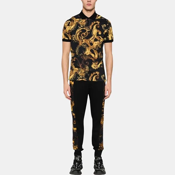 Áo Polo Nam Versace Couture Jeans Short Sleeve Men's Shirt 76GAG6S0JS286G89 Màu Đen Vàng Size S
