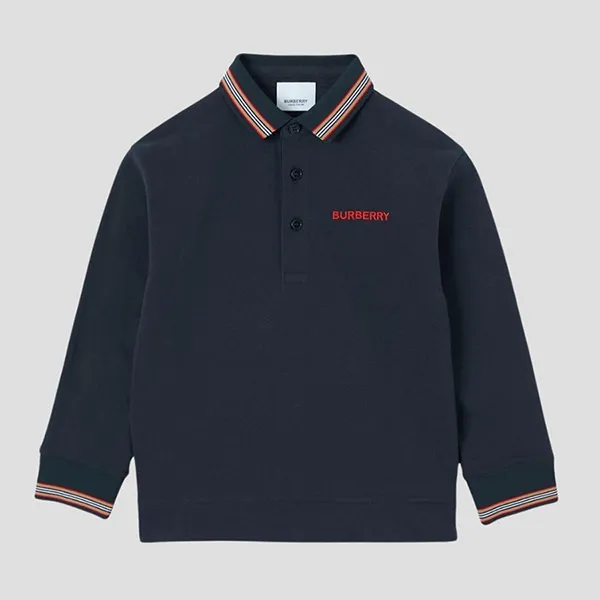 Áo Polo Nữ Burberry With Logo Embroidered 80536561 Màu Xanh Navy - Thời trang - Vua Hàng Hiệu