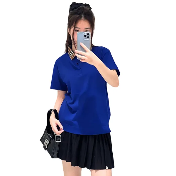 Áo Polo Nữ Burberry With Logo Collar Printed 8078570 Màu Xanh Đậm - Thời trang - Vua Hàng Hiệu