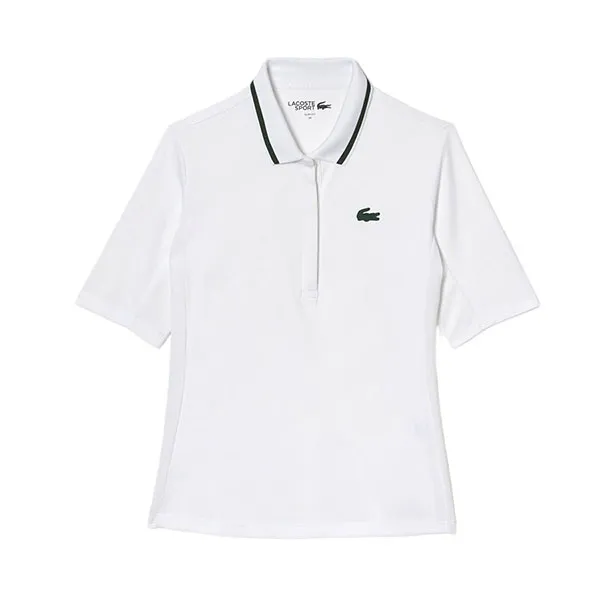 Áo Polo Nữ Lacoste Sport Thermo-Regulating Piqué Tennis Màu Trắng Size 34