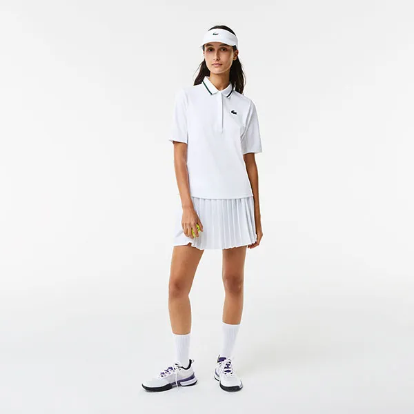 Áo Polo Nữ Lacoste Sport Thermo-Regulating Piqué Tennis Màu Trắng Size 34