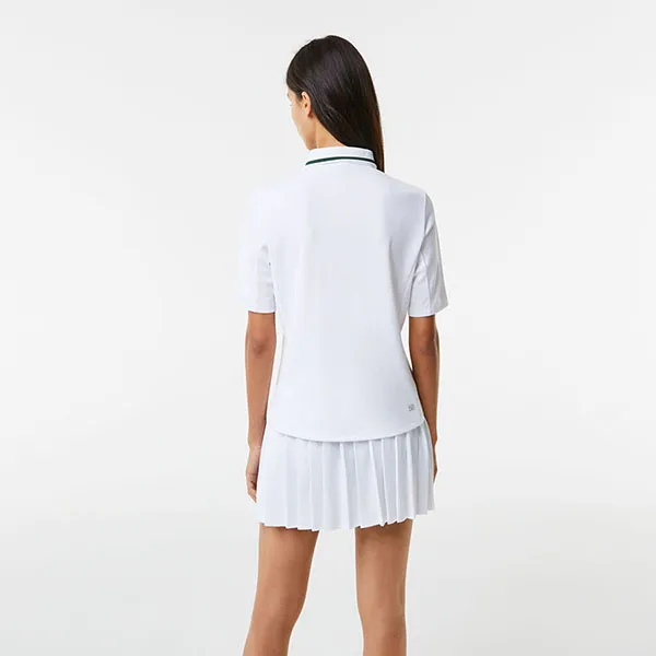 Áo Polo Nữ Lacoste Sport Thermo-Regulating Piqué Tennis Màu Trắng Size 34