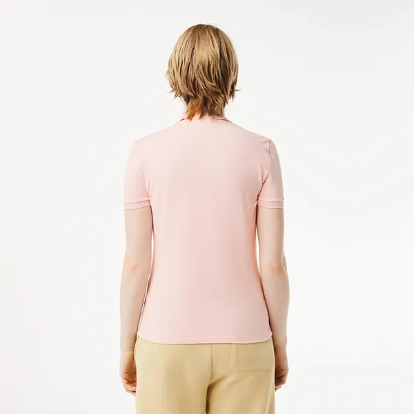 Áo Polo Nữ Lacoste Women's Slim Fit Light Pink Polo Shirt PF5462-10 Màu Hồng Nhạt Size 38 - 3