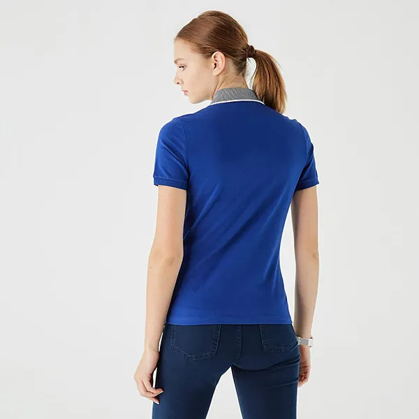 Áo Polo Nữ Lacoste Women's Slim Fit PF1178.BDM Màu Xanh Dương Size 34