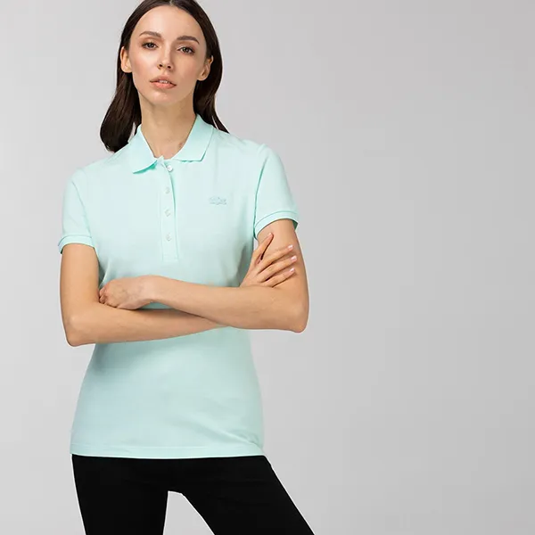 Áo Polo Nữ Lacoste Women's Slim Fit Stretch Cotton Piqué Shirt PF5462.NRE Màu Xanh Size 32 - Thời trang - Vua Hàng Hiệu