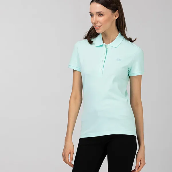 Áo Polo Nữ Lacoste Women's Slim Fit Stretch Cotton Piqué Shirt PF5462.NRE Màu Xanh Size 32 - Thời trang - Vua Hàng Hiệu