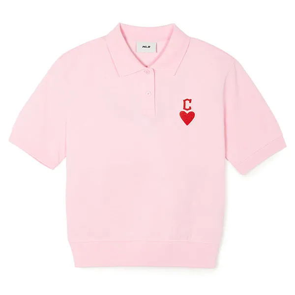 Áo Polo Nữ MLB Crop Cleveland Guardians 3FPQH0243-45PKL Màu Hồng