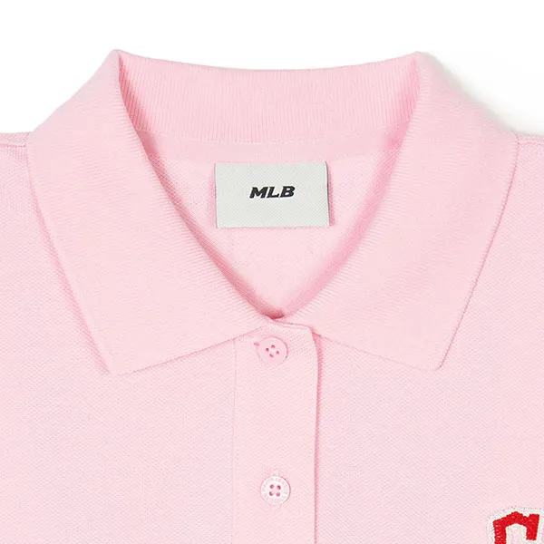 Áo Polo Nữ MLB Crop Cleveland Guardians 3FPQH0243-45PKL Màu Hồng