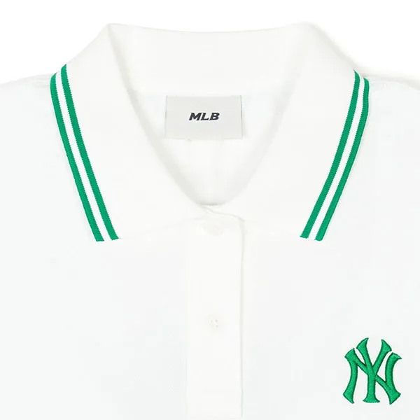 Áo Polo Nữ MLB New York Yankees 3FPQB0243-50IVS Màu Trắng Size S