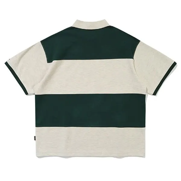 Áo Polo Romantic Crown Stripe Rugby Màu Xanh Xám