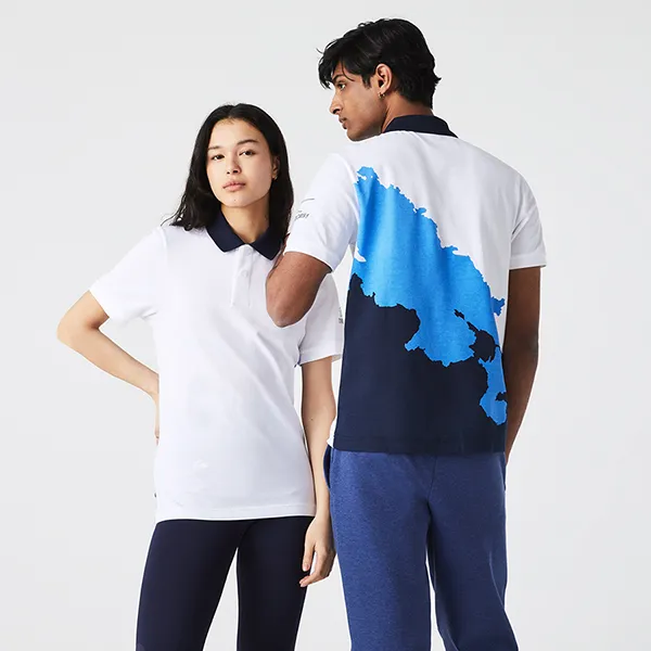 Áo Polo Unisex Lacoste Sport xThéo Curin Graphic Print Shirt PH8070-51 Màu Trắng Xanh Size 2 - Thời trang - Vua Hàng Hiệu