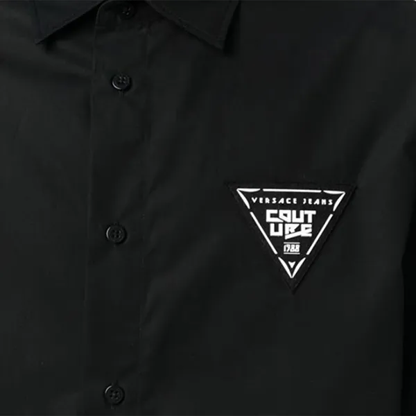 Áo Sơ Mi Dài Tay Nam Versace Jean Couture Patch Couture Shirts 73GAL2R8 - GB02 Màu Đen Size 44