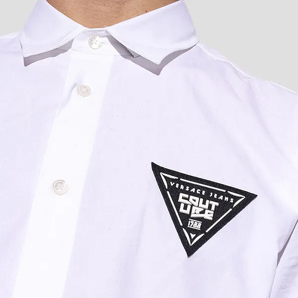 Áo Sơ Mi Dài Tay Nam Versace Jean Couture Patch Couture Shirts 73GAL2R8 Màu Trắng Size 46
