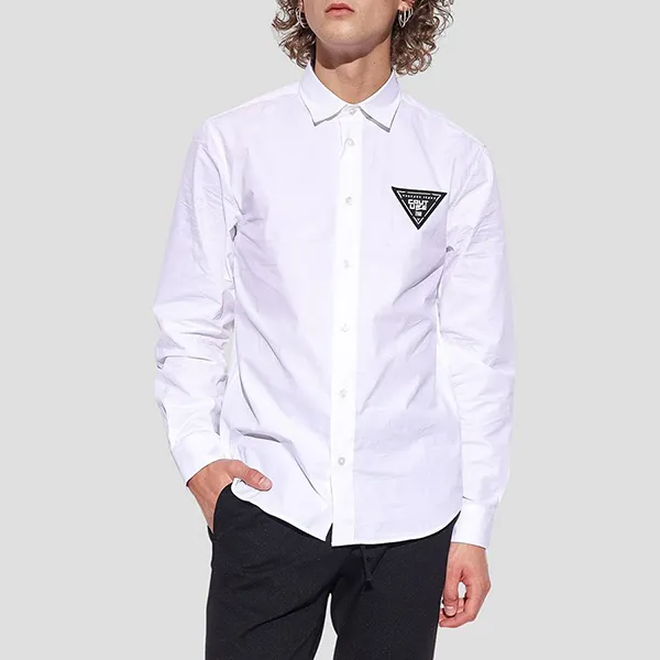 Áo Sơ Mi Dài Tay Nam Versace Jean Couture Patch Couture Shirts 73GAL2R8 Màu Trắng Size 46