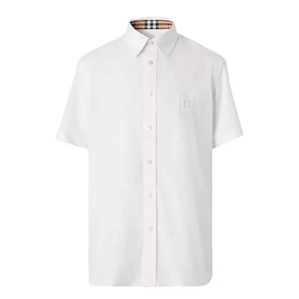 Áo Sơ Mi Nam Burberry Logo Embroidered Shirt 8061864 Màu Trắng Size S