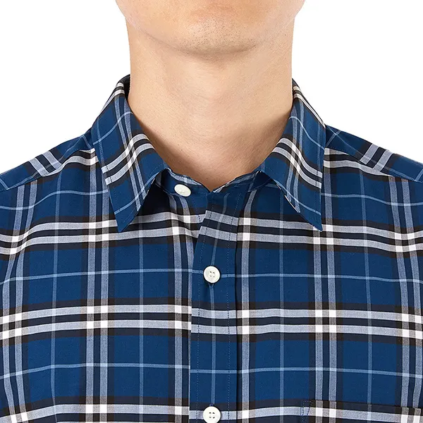 Áo Sơ Mi Nam Burberry Men’s Short Sleeve Shirt 8011403 Màu Xanh Dương Size S