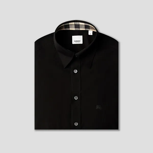 Áo Sơ Mi Nam Burberry Shirt 8066763 Màu Đen Size S