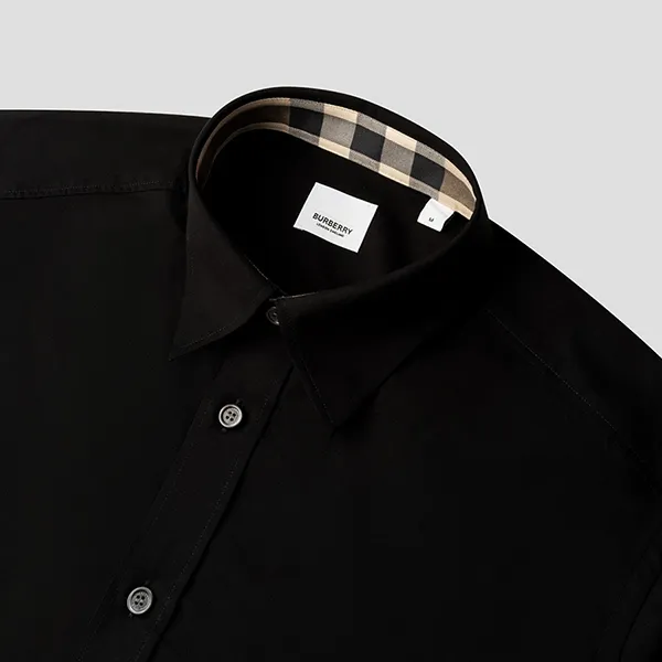 Áo Sơ Mi Nam Burberry Shirt 8066763 Màu Đen Size S