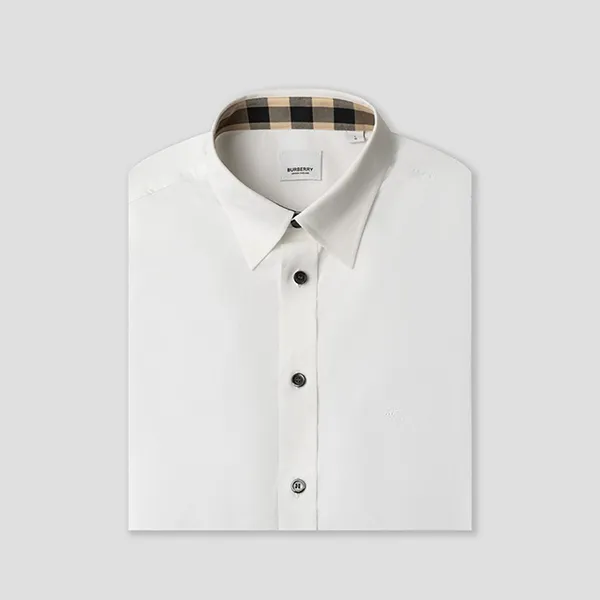 Áo Sơ Mi Nam Burberry Shirt 8066768 Màu Trắng Size S