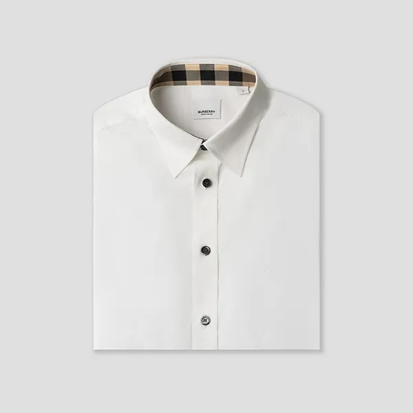 Áo Sơ Mi Nam Burberry White Shirt 8066768 Màu Trắng Size L - Thời trang - Vua Hàng Hiệu