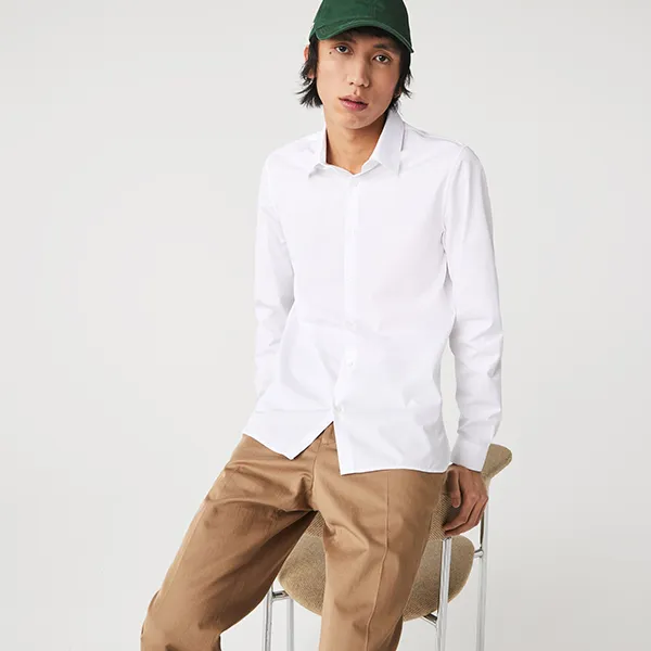 Áo Sơ Mi Nam Lacoste Camisa De Hombre Slim Fit CH8521-00-001 Màu Trắng Size 40 - Thời trang - Vua Hàng Hiệu