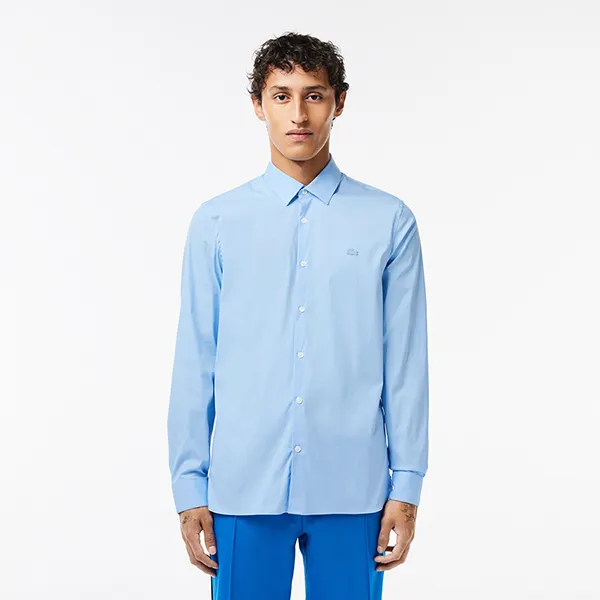 Áo Sơ Mi Nam Lacoste Men's Slim Fit French Collar Cotton Poplin Shirt CH5253-00 Màu Xanh Blue Size 38 - Thời trang - Vua Hàng Hiệu