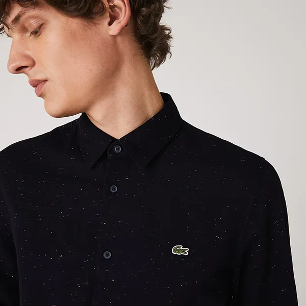 Áo Sơ Mi Nam Lacoste Men's Slim Fit Flamed Cotton Shirt CH2985-51 Màu Đen Size 38 - Thời trang - Vua Hàng Hiệu