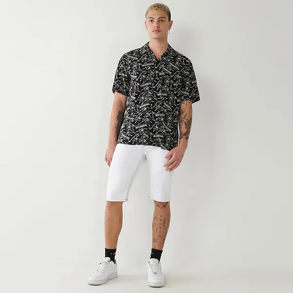 Áo Sơ Mi Nam True Religion Logo Resort Shirt 107039 - TA02 Màu Đen Size L - Thời trang - Vua Hàng Hiệu