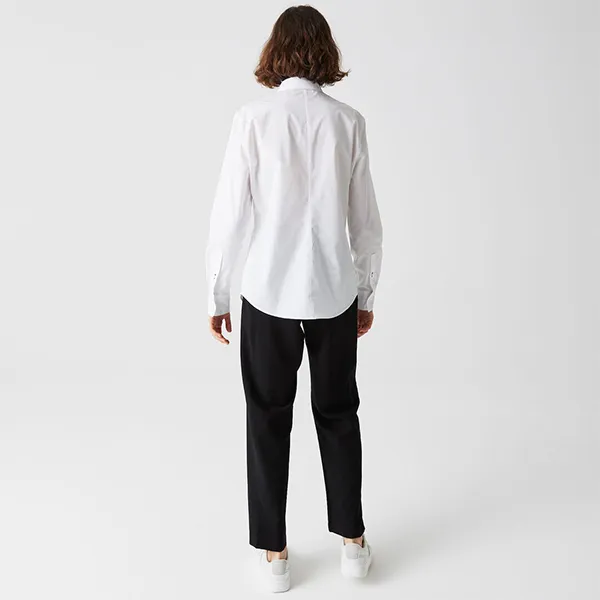 Áo Sơ Mi Nữ Lacoste Slim Fit White Shirt CF5910 001 Màu Trắng Size 32 - 4