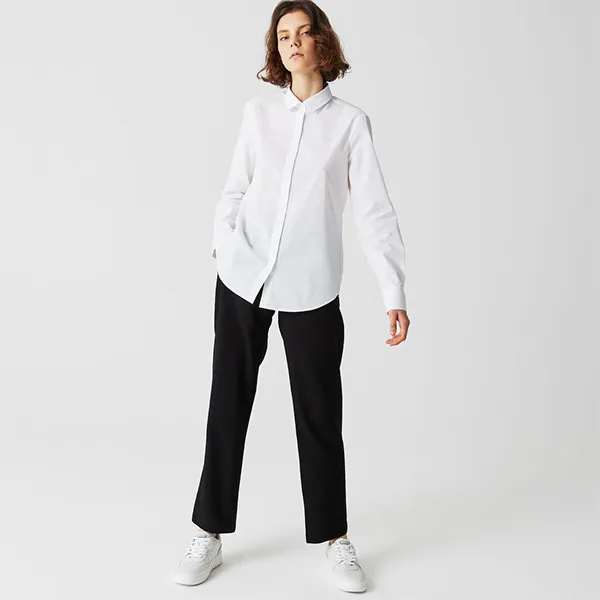 Áo Sơ Mi Nữ Lacoste Slim Fit White Shirt CF5910 001 Màu Trắng Size 32 - 1
