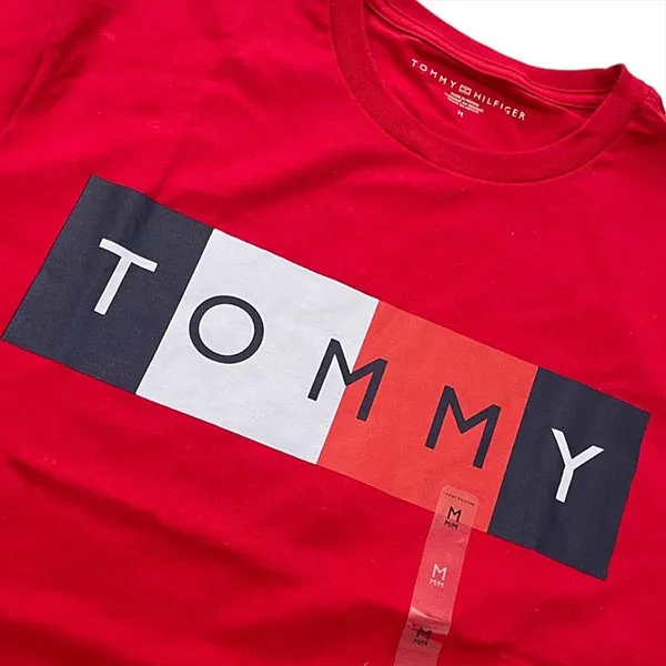 Áo Thun Nam Tommy Hilfiger Print T-Shirt 78J9249 600 - GC04 Màu Đỏ Size L - Thời trang - Vua Hàng Hiệu
