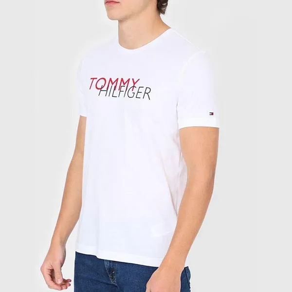 Áo Thun Nam Tommy Hilfiger Sustainable Brand Print T-Shirt 78J9628 100 Màu Trắng Size M