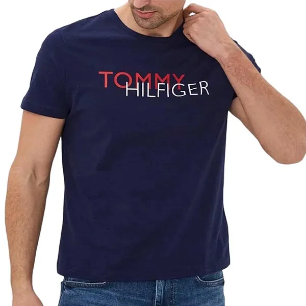 Áo Thun Nam Tommy Hilfiger Sustainable Brand Print T-Shirt 78J9628 410 - GD04 Màu Xanh Đậm Size S - Thời trang - Vua Hàng Hiệu