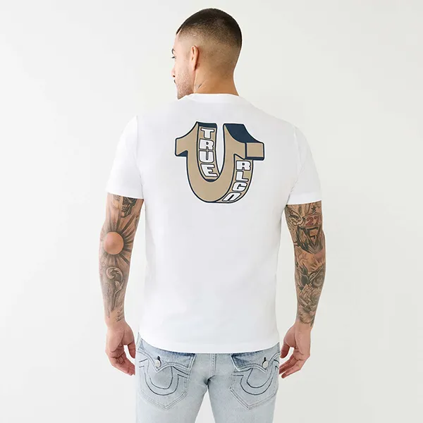 Áo Thun Nam True Religion 3D HS Buddha Logo Tee 108000 - TB01 Tshirt Màu Trắng Size M - Thời trang - Vua Hàng Hiệu