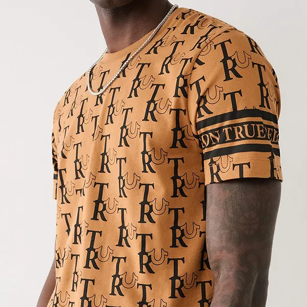 Áo Thun Nam True Religion Allover Print Tee 107706 - TB01 Tshirt Màu Nâu Đen Size S - Thời trang - Vua Hàng Hiệu