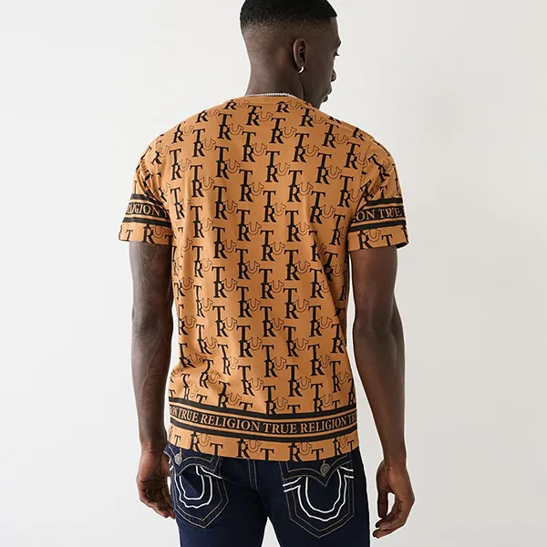 Áo Thun Nam True Religion Allover Print Tee 107706 - TB01 Tshirt Màu Nâu Đen Size S - Thời trang - Vua Hàng Hiệu