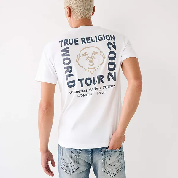 Áo Thun Nam True Religion Buddha Logo Tee 107998 - TB01 Tshirt Màu Trắng Size XS - Thời trang - Vua Hàng Hiệu