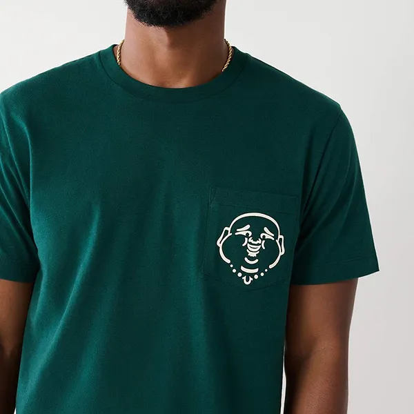 Áo Thun Nam True Religion Buddha Pocket T-Shirt 107699 Màu Xanh Lá Size M - Thời trang - Vua Hàng Hiệu