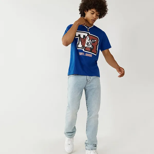 Áo Thun Nam True Religion TR Logo Tee 106309 - TA01 Tshirt Màu Xanh Size M - Thời trang - Vua Hàng Hiệu