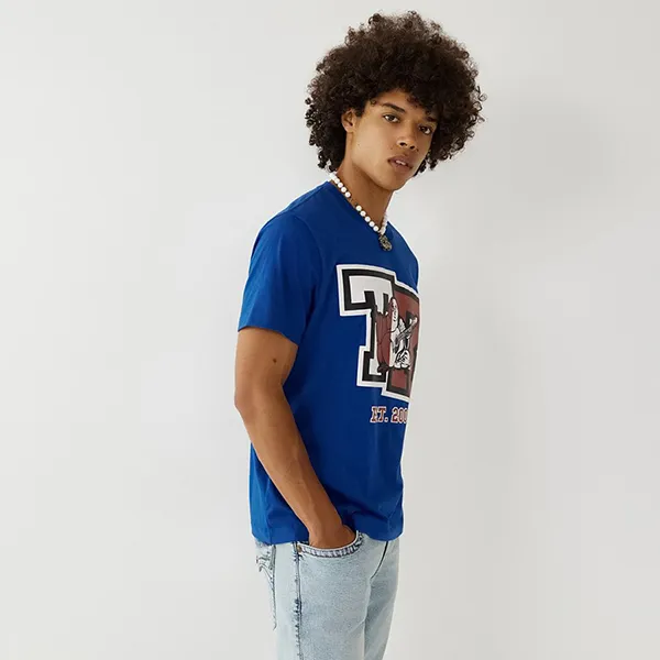 Áo Thun Nam True Religion TR Logo Tee 106309 - TA01 Tshirt Màu Xanh Size M - Thời trang - Vua Hàng Hiệu