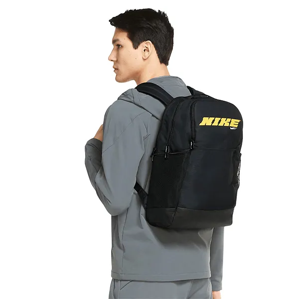 Balo Nike Brasilia Training Backpack Black Yellow CU9498-011 Màu Đen