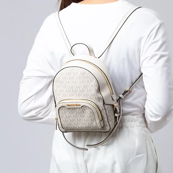 Balo Nữ Michael Kors MK Jaycee Zip Backpack Màu Trắng - Túi xách - Vua Hàng Hiệu