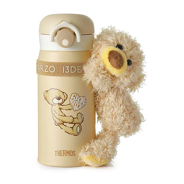 Bình Nước 13 De Marz FR24Q88100290 Bear Heart Insulated Cup Apricot 350ml (Kèm Túi) - Cốc - Vua Hàng Hiệu