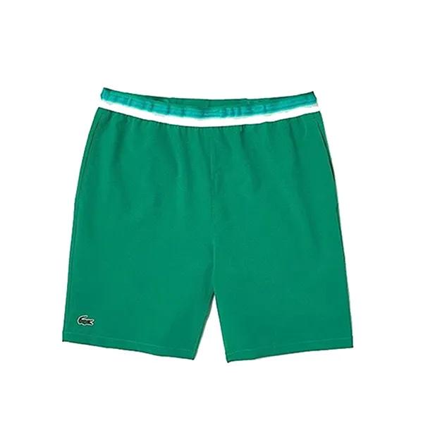 Bộ Quần Áo Cộc Tay Nam Lacoste Men's Sport x Novak Djokovic Print Stretch Màu Xanh Green Size 4