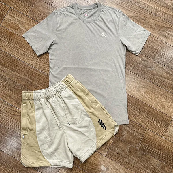 Bộ Quần Áo Cộc Tay Nam Nike Air Jordan Basketball Flying Man Màu Xám Be Size S - Thời trang - Vua Hàng Hiệu