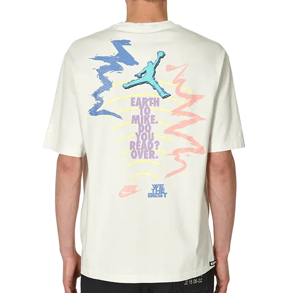 Bộ Quần Áo Cộc Tay Nam Nike Air Jordan DJ Khaled DV7489-030 DV7491-693 Màu Trắng Cam Size S