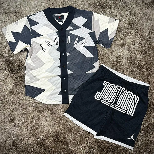Bộ Quần Áo Cộc Tay Nam Nike Air Jordan Essentials Sports FB7338-200 DA7207-010 Màu Đen Xám Size S