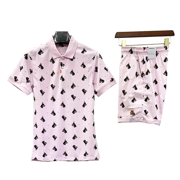 Bộ Quần Áo Cộc Tay Nam Nike Tennis Court Printed Shorts And Slim Fit Polo DQ4581/DQ4577 Màu Hồng Size M