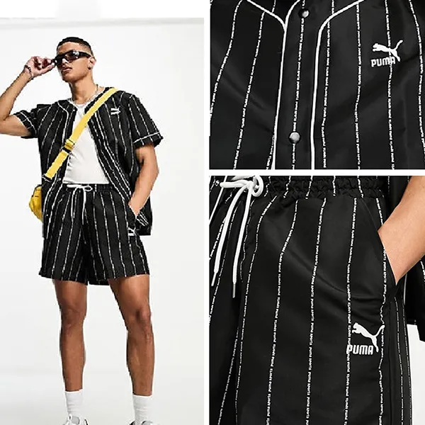 Bộ Quần Áo Cộc Tay Puma Style Co-ord Matching Màu Đen Size S - Thời trang - Vua Hàng Hiệu