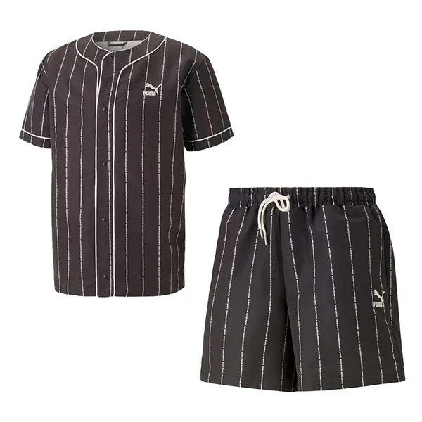 Bộ Quần Áo Cộc Tay Puma Style Co-ord Matching Màu Đen Size S - Thời trang - Vua Hàng Hiệu